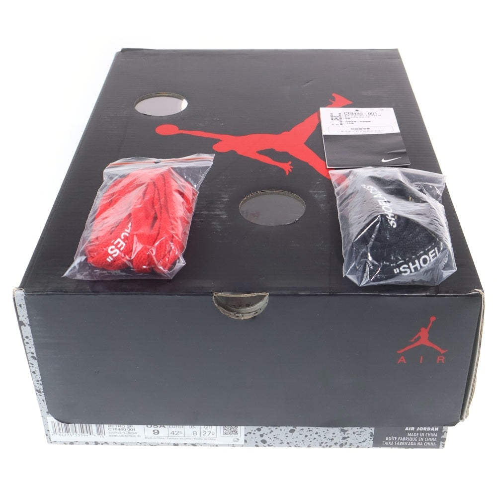 NIKE(ナイキ) ×OFF-WHITE AIR JORDAN 5 RETRO SP CT8480-001 オフホワイト エアジョーダン5レトロ ハイカットスニーカー US9/27.0cm ブラック