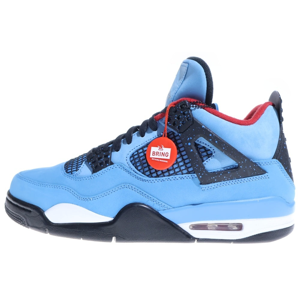 NIKE(ナイキ) ×TRAVIS SCOTT AIR JORDAN4 RETRO CACTUSJACK UNIVERSITYBLUE 308497-406 エアジョーダン4 レトロ カクタスジャック ハイカットスニーカー US10/28.0cm