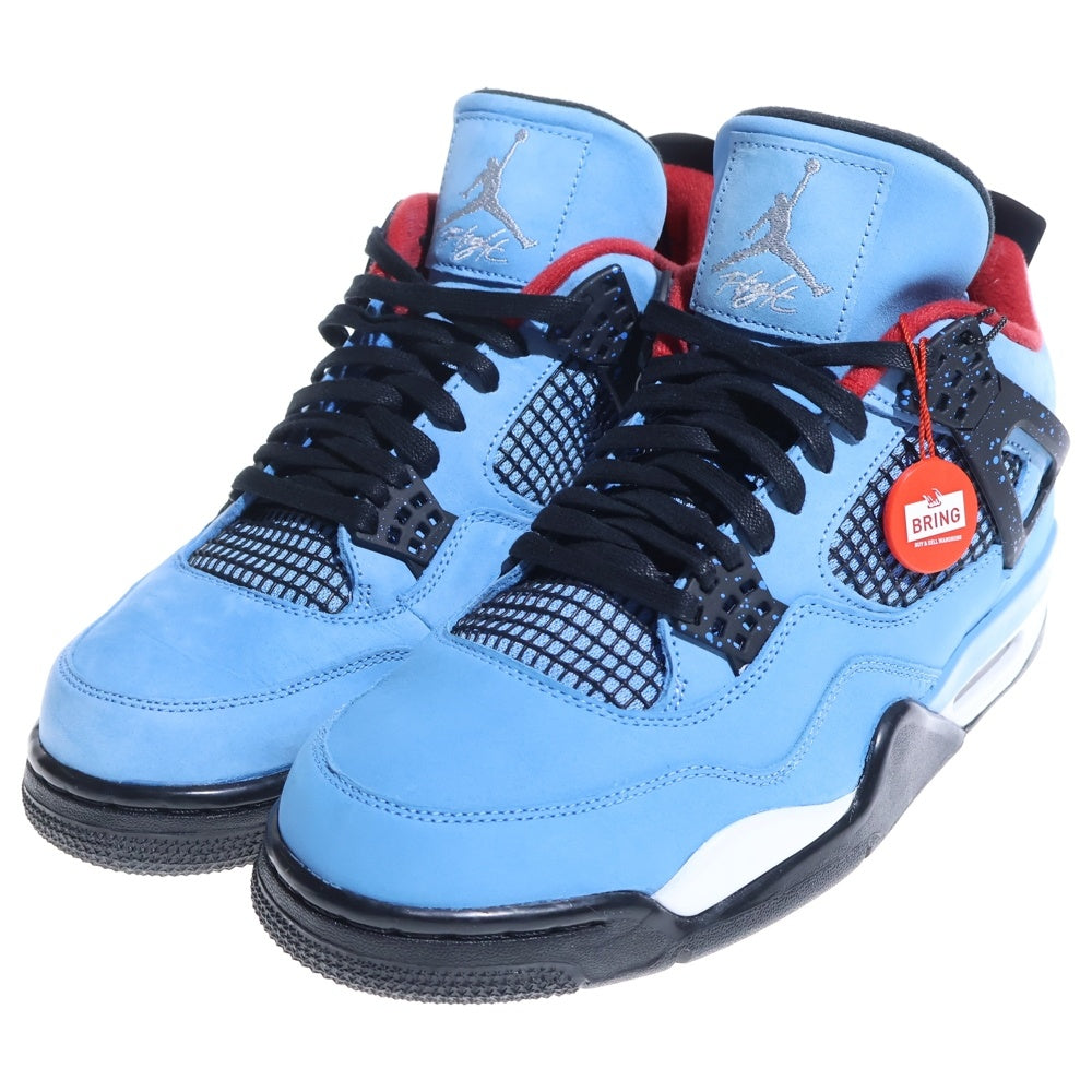 NIKE(ナイキ) ×TRAVIS SCOTT AIR JORDAN4 RETRO CACTUSJACK UNIVERSITYBLUE 308497-406 エアジョーダン4 レトロ カクタスジャック ハイカットスニーカー US10/28.0cm