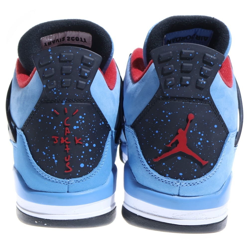 NIKE(ナイキ) ×TRAVIS SCOTT AIR JORDAN4 RETRO CACTUSJACK UNIVERSITYBLUE 308497-406 エアジョーダン4 レトロ カクタスジャック ハイカットスニーカー US10/28.0cm