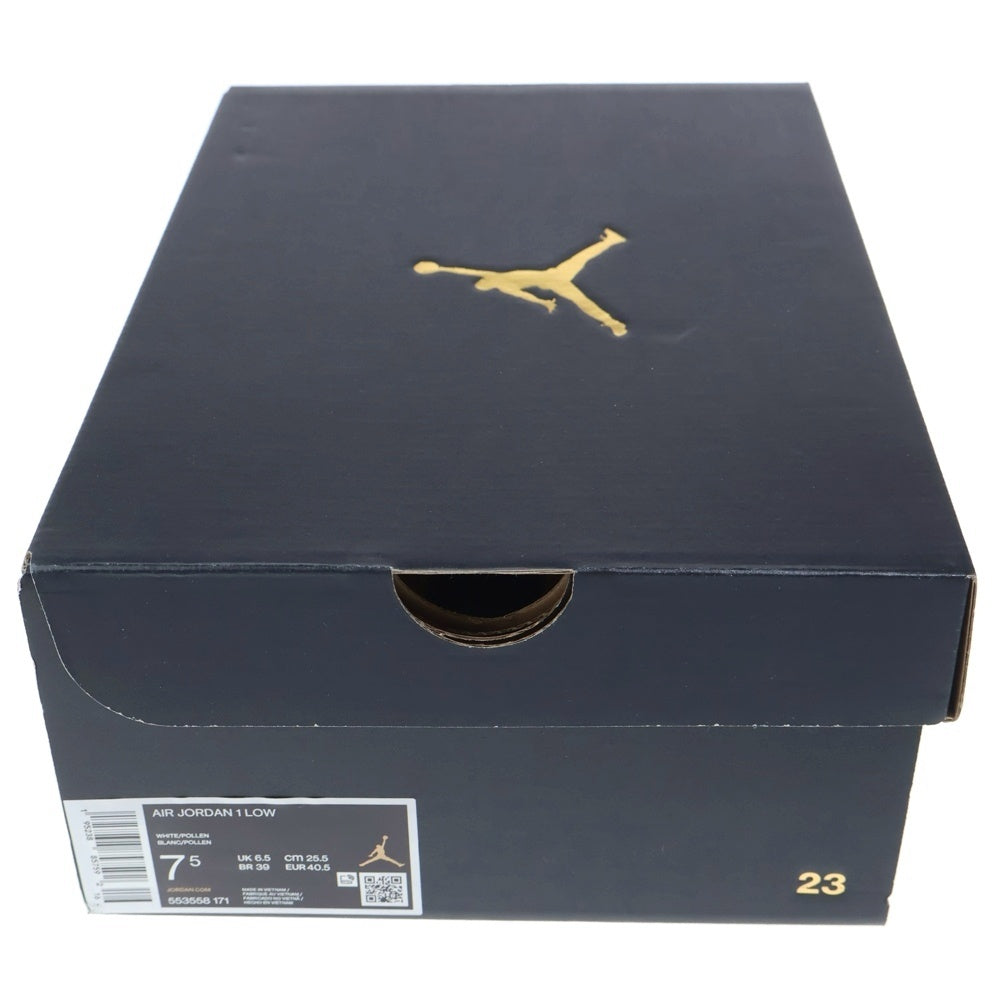 NIKE(ナイキ) AIR JORDAN 1 LOW 553558-171 エアジョーダン1 ローカットスニーカー US7.5/25.5cm ホワイト/イエロー