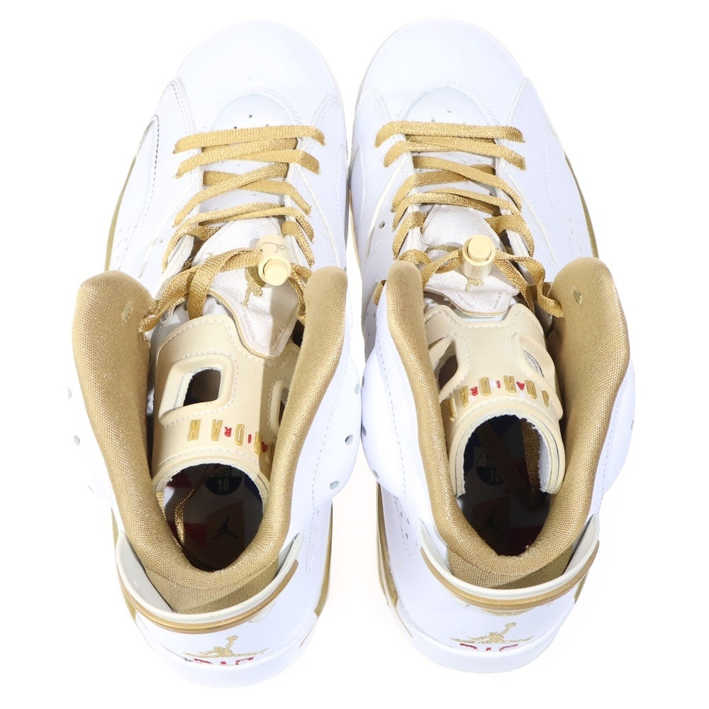 NIKE(ナイキ) 【観賞用2012年製】AIR JORDAN 6 RETRO GMP 384664-135 エアジョーダン1 ゴールドメダルパック ハイカットスニーカー US10/28.0cm ホワイト/ゴールド