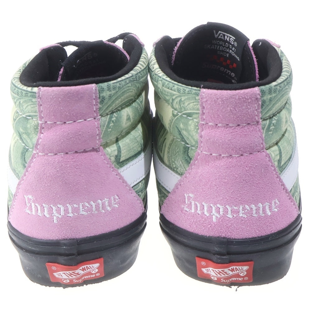 VANS(ヴァンズ) 23SS×Supreme Dollar Skate Grosso Mid VN0A5FCGPNK×シュプリーム ドルモチーフ スケートグロッソ ミッドカットスニーカー US10/28.0cm ピンク