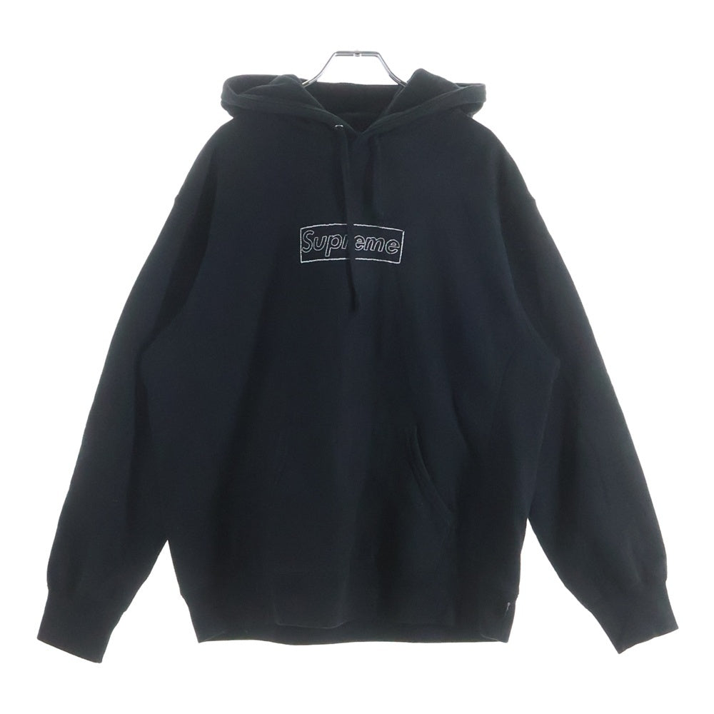 SUPREME(シュプリーム) 21SS KAWS Chalk Logo Hooded Sweatshirt カウズチョーク スウェットプルオーバーパーカー ブラック