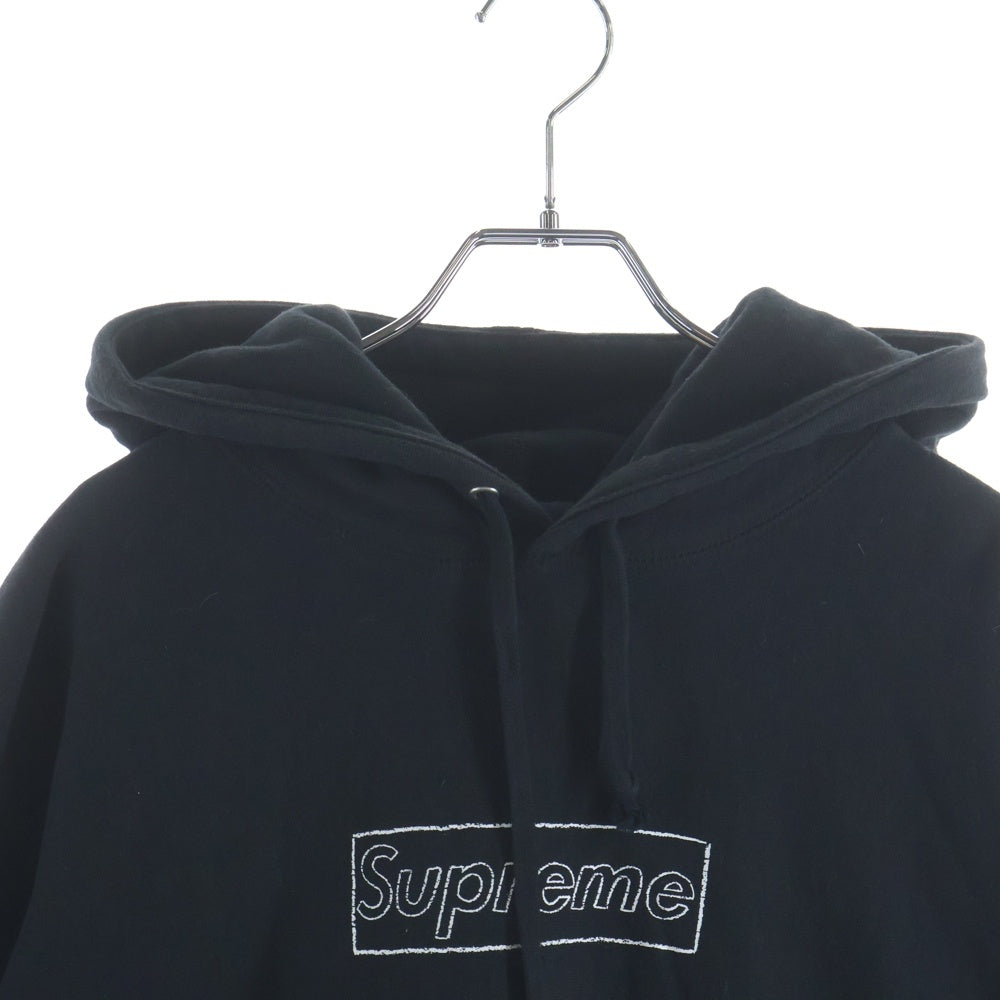 SUPREME(シュプリーム) 21SS KAWS Chalk Logo Hooded Sweatshirt カウズチョーク スウェットプルオーバーパーカー ブラック