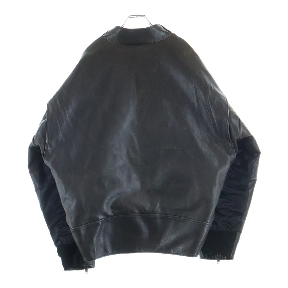 BALENCIAGA(バレンシアガ) 袖レザー切り替えMA-1ナイロンボンバージャケット 515784 TYH91 ブラック