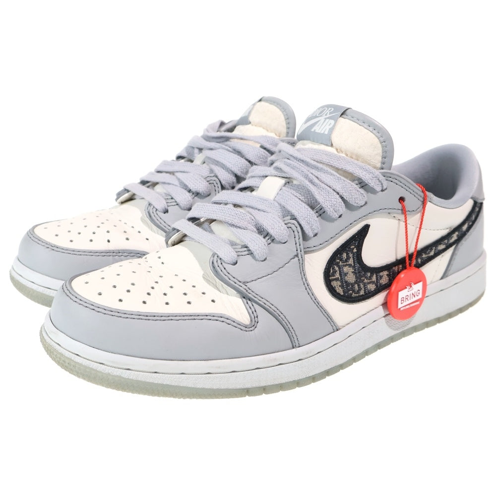 NIKE(ナイキ) ×DIOR AIR JORDAN 1 LOW OG CN8608-002 ディオール エアジョーダン 1 ローカットスニーカー グレー/ホワイト US7.5/25.5cm