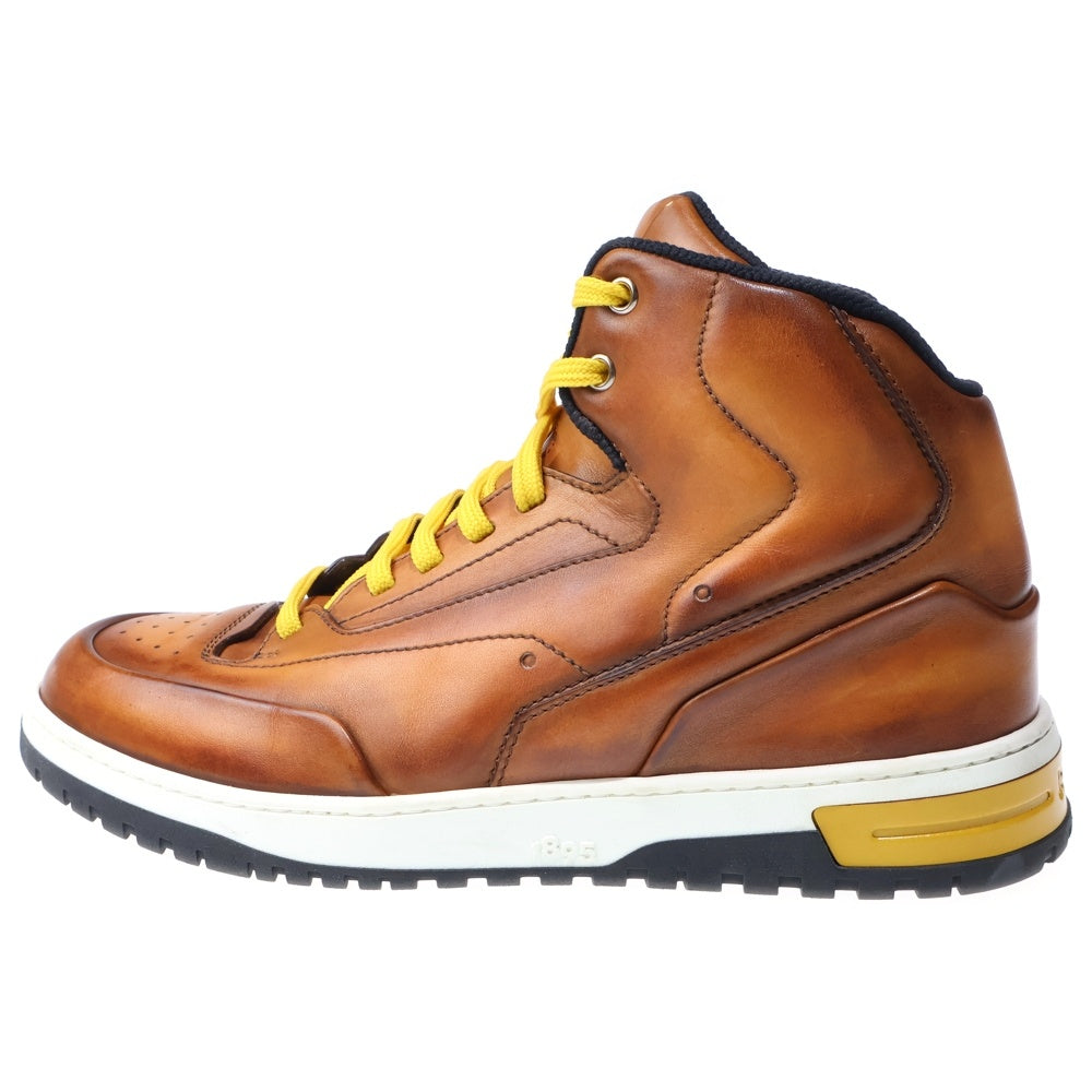 Berluti ベルルッティ 22AW プレイオフ スクリット レザーハイカットスニーカー ブラウン Berluti(ベルルッティ) 22AW プレイオフ スクリット レザーハイカット