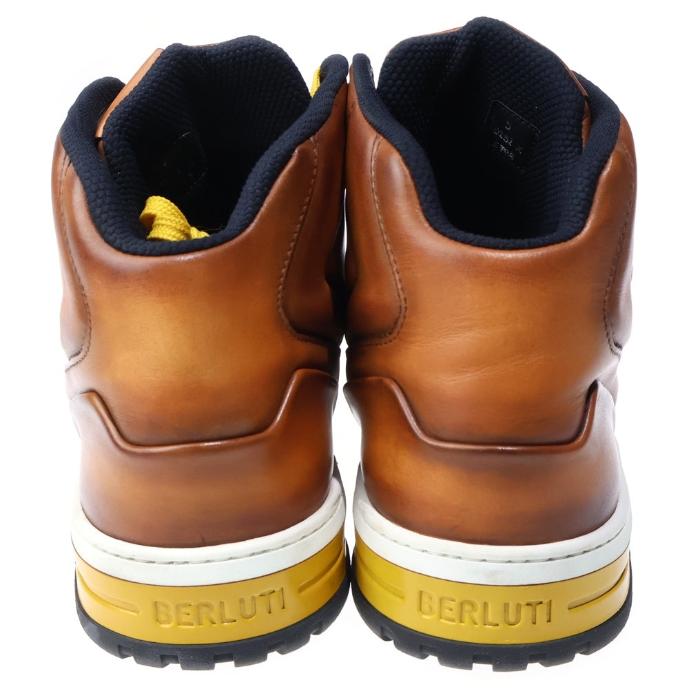 Berluti(ベルルッティ) 22AW プレイオフ スクリット レザーハイカットスニーカー ブラウン