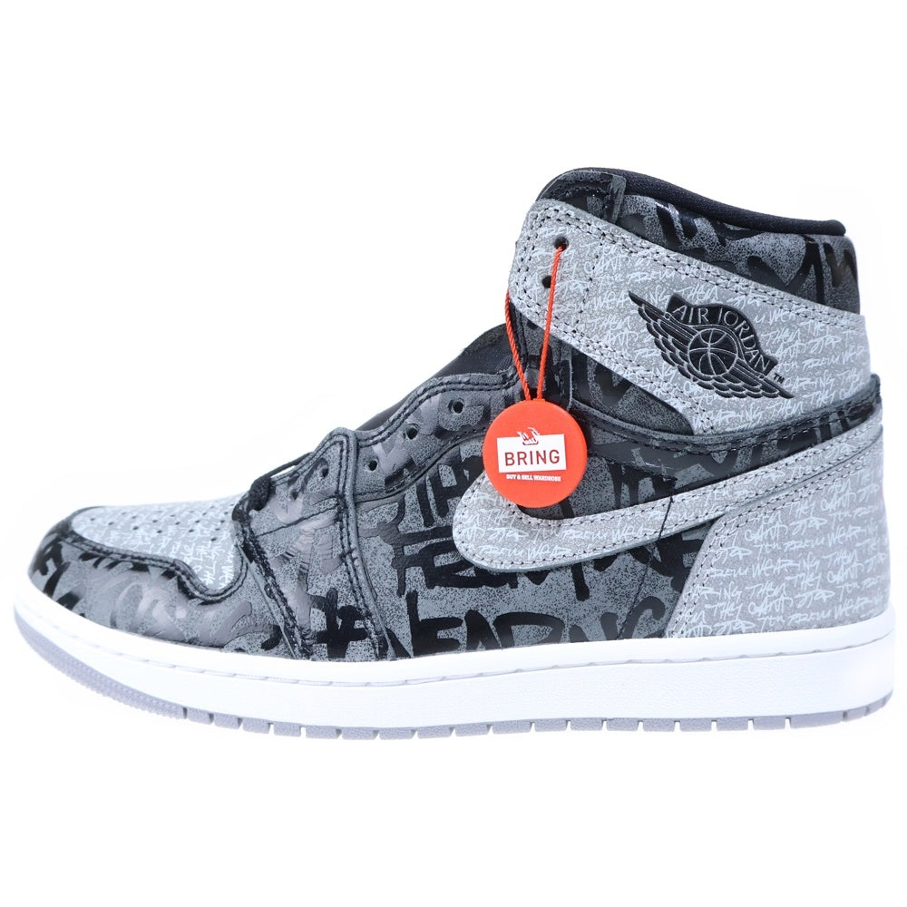 NIKE(ナイキ) AIR JORDAN 1 RETRO HIGH OG REBELLIONAIRE 555088-036 エアジョーダン1 レベリオネア ハイカットスニーカー US9.5/27.5cm ブラック/グレー