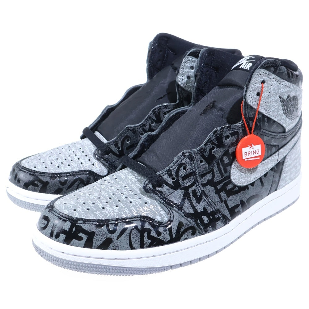 NIKE(ナイキ) AIR JORDAN 1 RETRO HIGH OG REBELLIONAIRE 555088-036 エアジョーダン1 レベリオネア ハイカットスニーカー US9.5/27.5cm ブラック/グレー