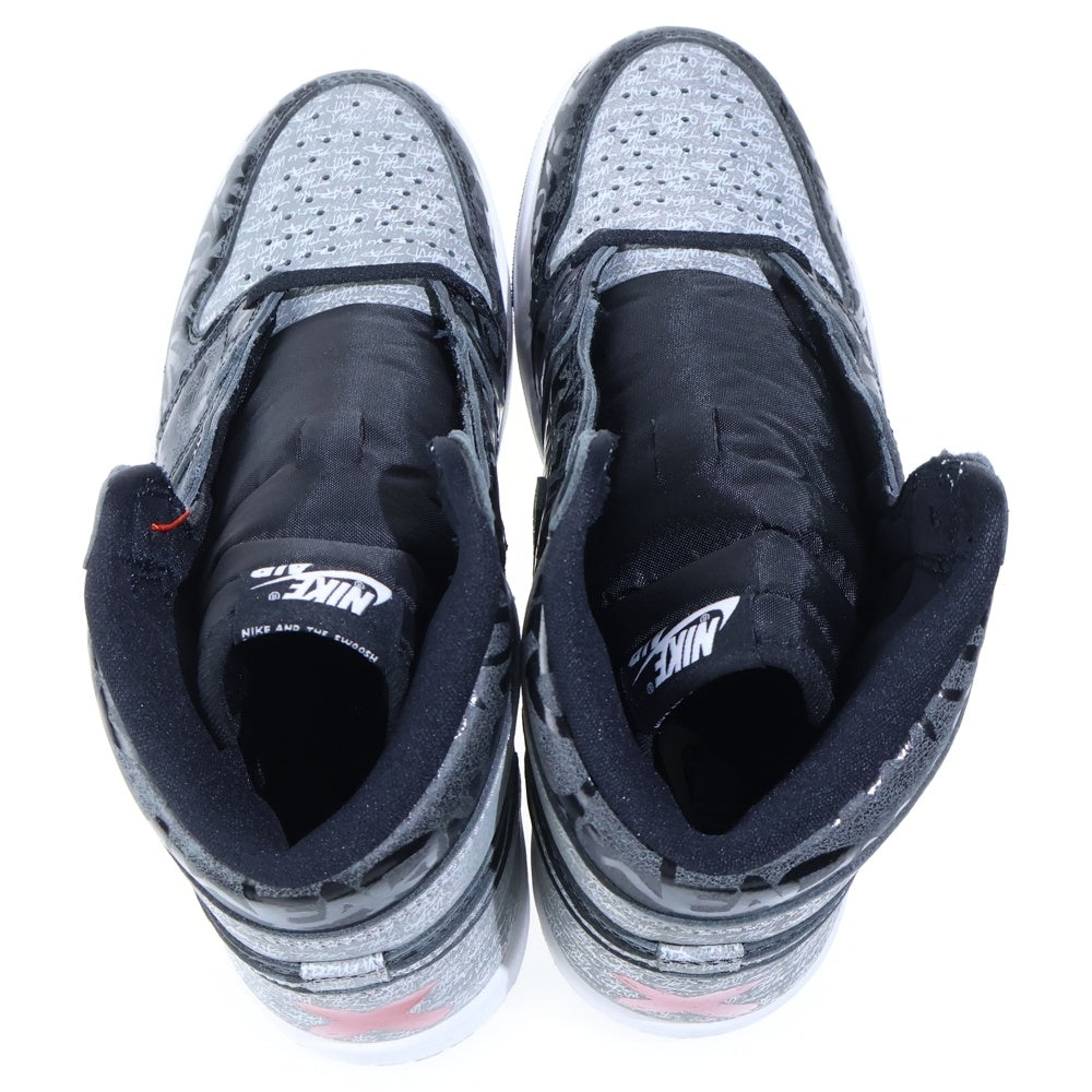NIKE(ナイキ) AIR JORDAN 1 RETRO HIGH OG REBELLIONAIRE 555088-036 エアジョーダン1 レベリオネア ハイカットスニーカー US9.5/27.5cm ブラック/グレー