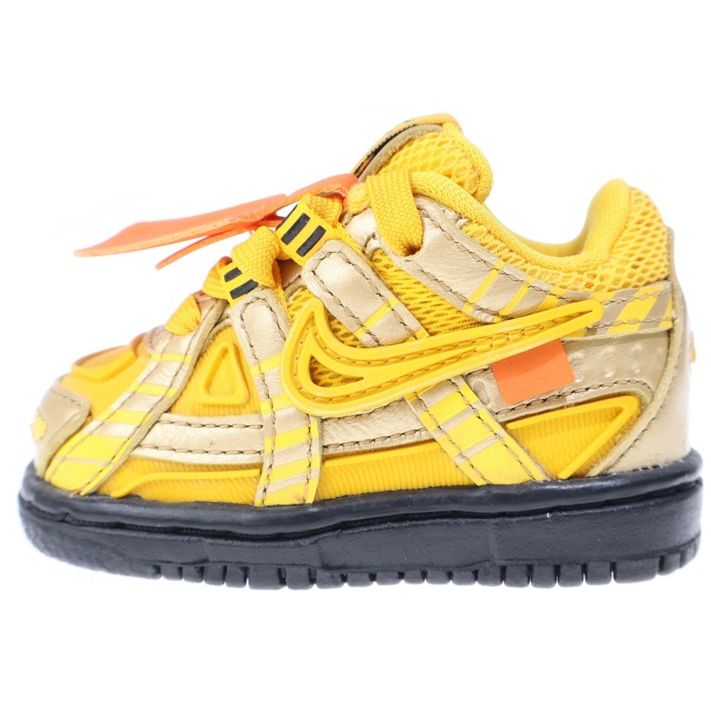 NIKE(ナイキ) ×OFF-WHITE TD AIR RUBBER DUNK CW7444-700 オフホワイト エアラバーダンク ユニバーシティゴールド ローカットスニーカー US2C/8.0cm イエロー キッズ