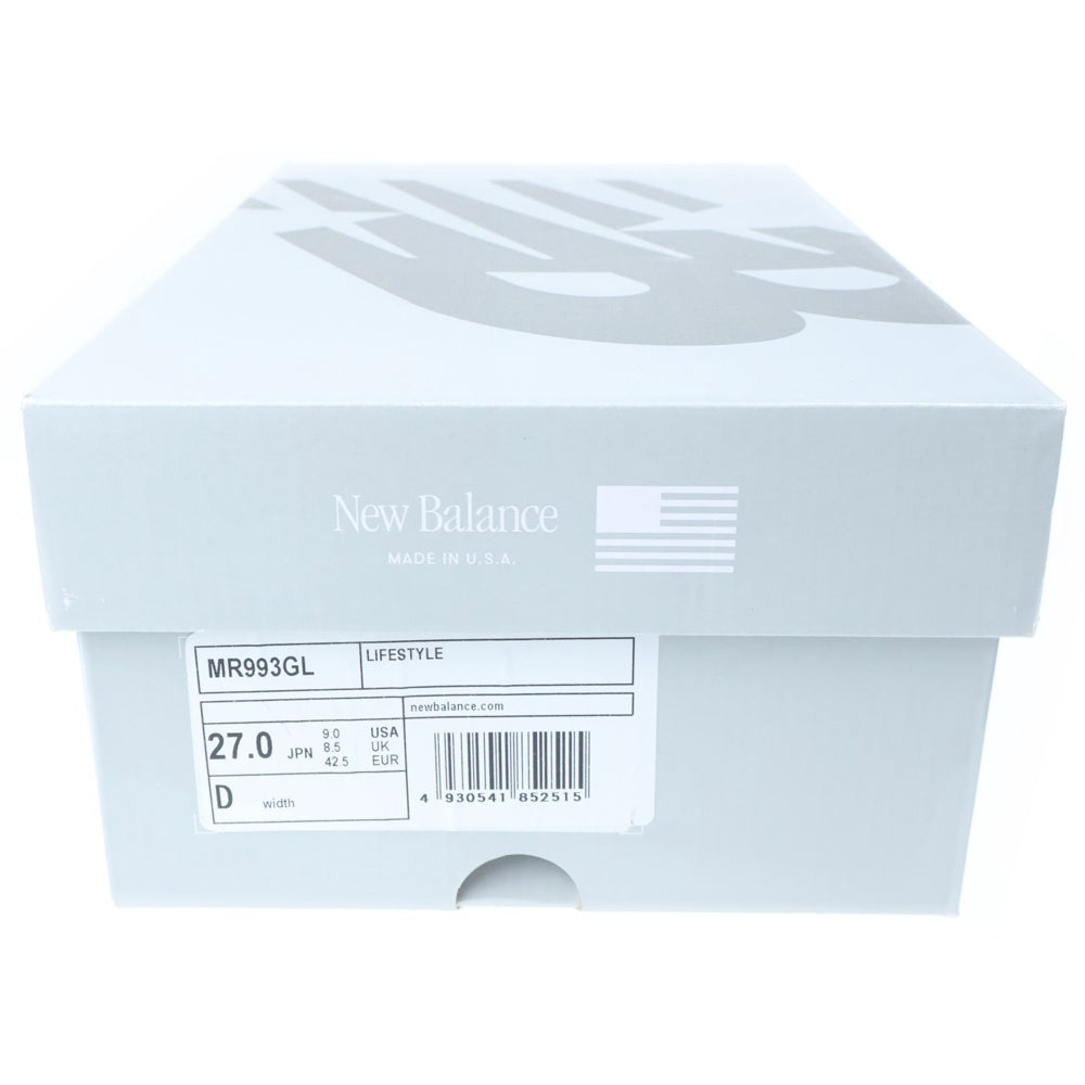 New Balance(ニューバランス) MR993GL スウェードレザー メッシュ ローカットスニーカー グレー US9/27.0cm