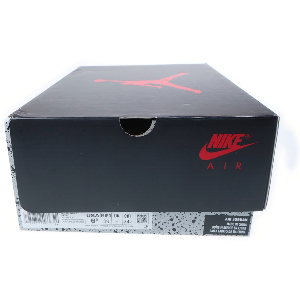 NIKE(ナイキ) AIR JORDAN 5 RETRO T23 IO3372-700 エアジョーダン5 ハイカットスニーカー US6.5/24.5cm イエロー レディース