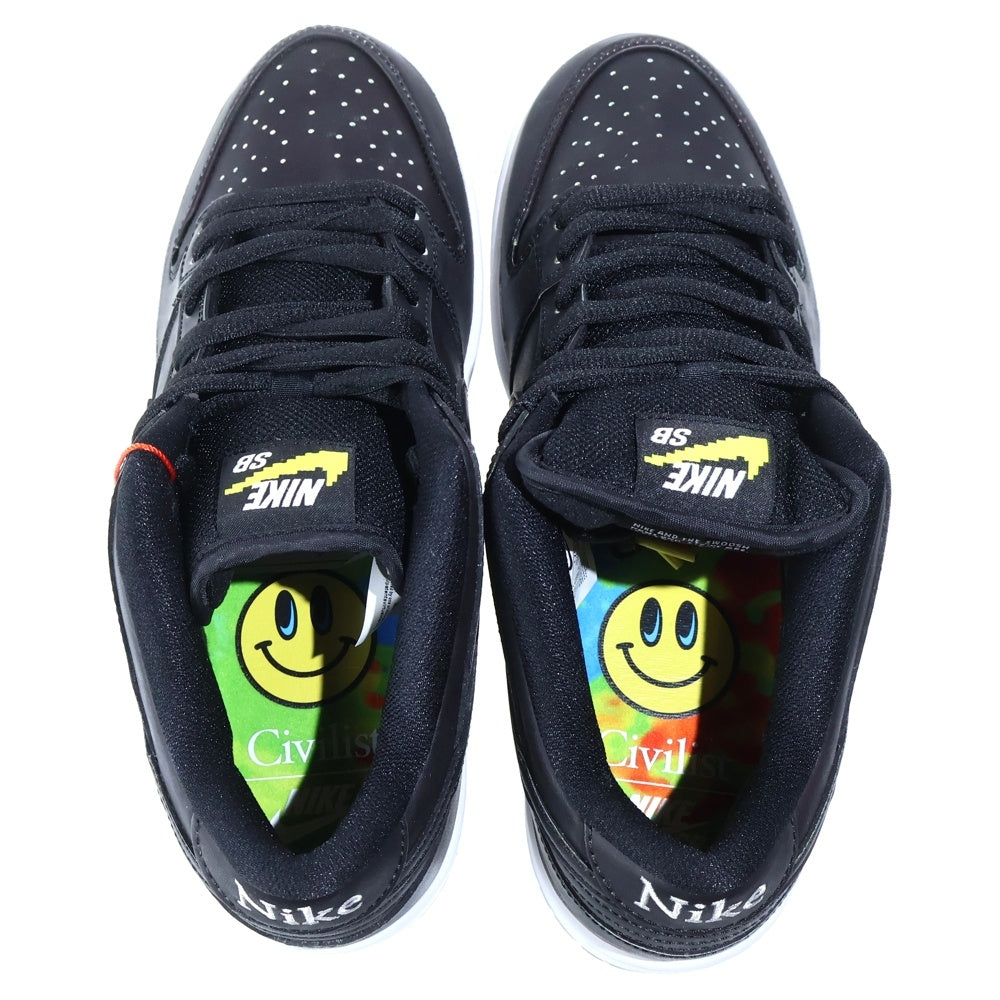 NIKE SB(ナイキエスビー) ×Civilist DUNK LOW PRO QS THERMOGRAPHY シヴィリスト ダンクローサーモグラフィーローカットスニーカー ブラック US8/26cm CZ5123-001