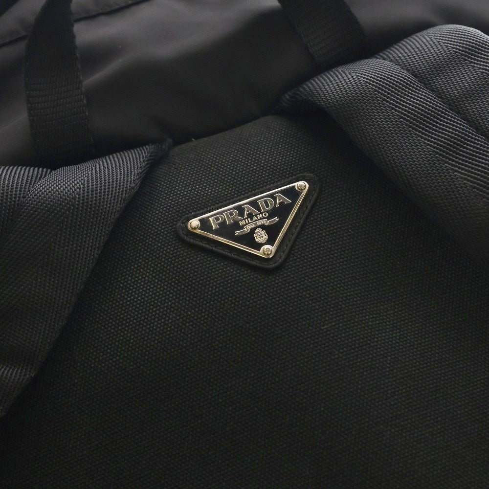 PRADA(プラダ) トライアングルロゴ ファブリック バックパック リュックサック 2VZ065 ブラック