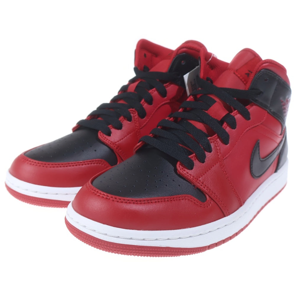 NIKE(ナイキ) AIR JORDAN 1 MID REVERCE BRED 554724-660 エアジョーダン1 ミッド リバースブレッド ミドルカットスニーカー US7/25.0cm ブラック/レッド