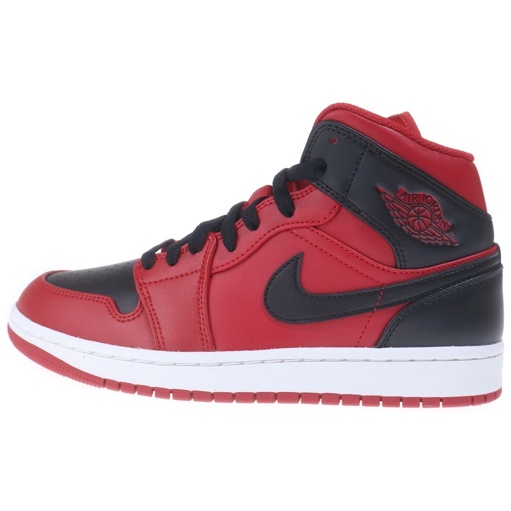 NIKE(ナイキ) AIR JORDAN 1 MID REVERCE BRED 554724-660 エアジョーダン1 ミッド リバースブレッド ミドルカットスニーカー US7/25.0cm ブラック/レッド