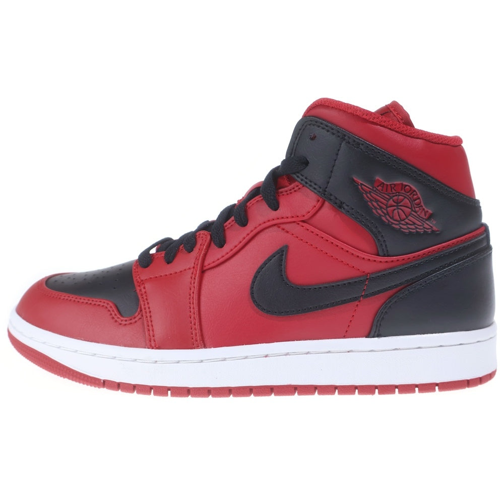 NIKE(ナイキ) AIR JORDAN 1 MID REVERCE BRED 554724-660 エアジョーダン1 ミッド リバースブレッド ミドルカットスニーカー US7/25.0cm ブラック/レッド