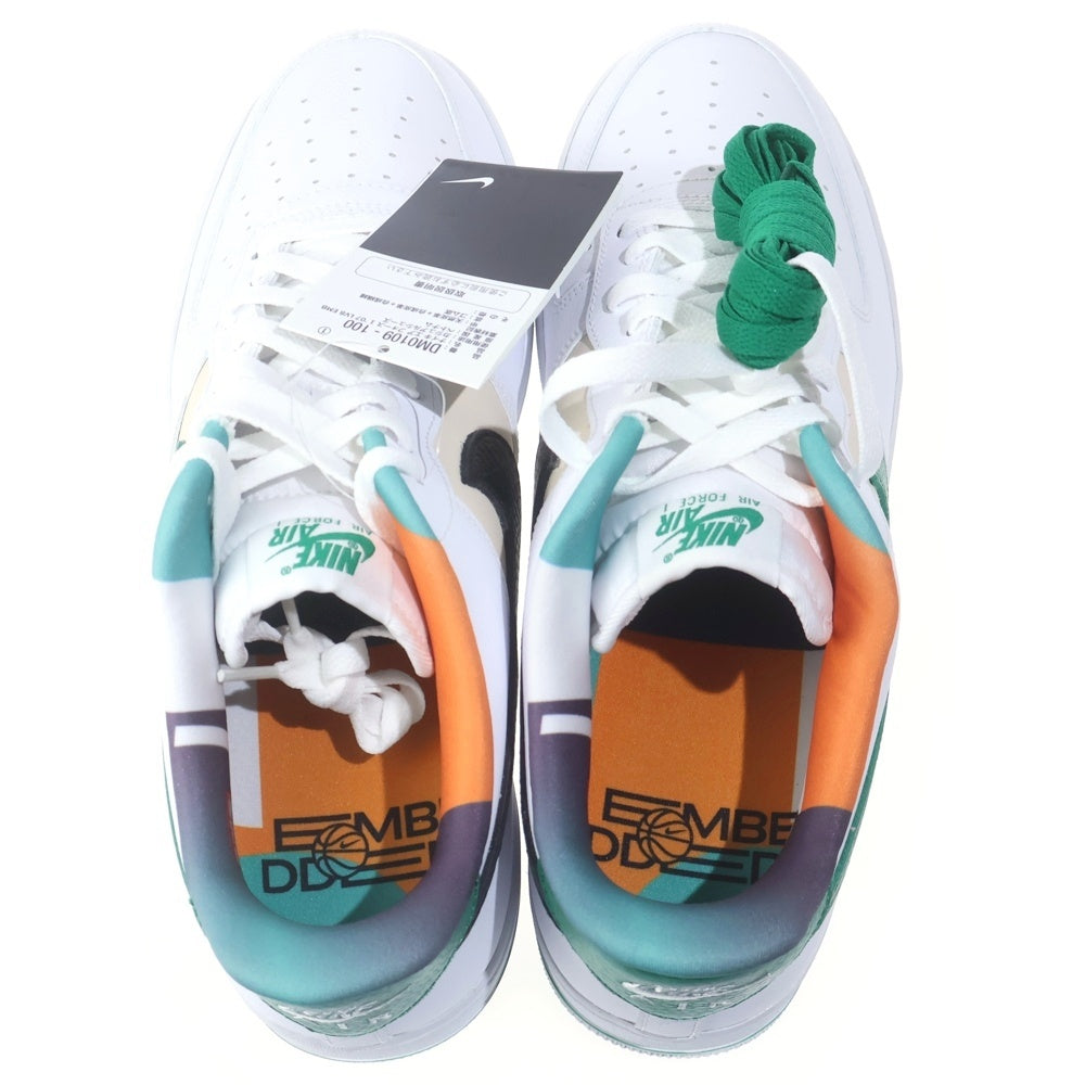 NIKE(ナイキ) AIR FORCE 1 07 LV8 EMB DM0109-100 エアフォース1 ローカットスニーカー US11.5/29.5cm ホワイト/グリーン