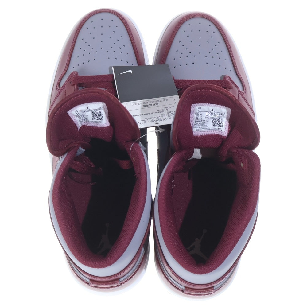 NIKE(ナイキ) AIR JORDAN 1 MID TEAM RED DQ8426-615 エアジョーダン1 チームレッド US11/29.0cm グレー/バーガンディ
