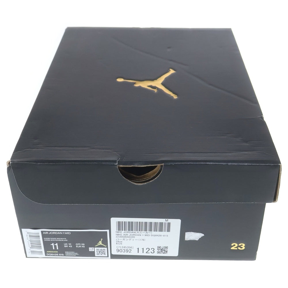 NIKE(ナイキ) AIR JORDAN 1 MID TEAM RED DQ8426-615 エアジョーダン1 チームレッド US11/29.0cm グレー/バーガンディ