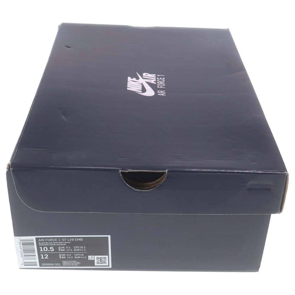 NIKE(ナイキ) AIR FORCE 1 07 LV8 EMB DR9866-001 エアフォース 1 ローカットスニーカー US10.5/28.5cm ブラック