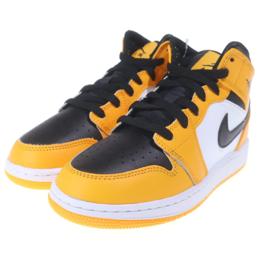 NIKE(ナイキ) GS AIR JORDAN 1 MID TAXI 554725-701 エアジョーダン1 タクシー ミッドカットスニーカー US4Y/23.0cm ホワイト/イエロー