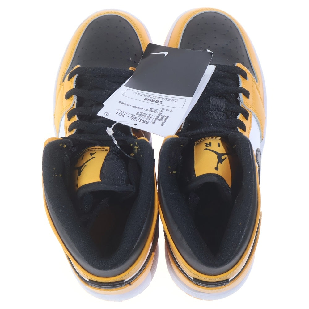 NIKE(ナイキ) GS AIR JORDAN 1 MID TAXI 554725-701 エアジョーダン1 タクシー ミッドカットスニーカー US4Y/23.0cm ホワイト/イエロー