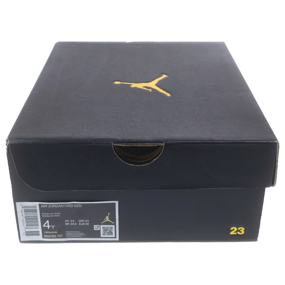 NIKE(ナイキ) GS AIR JORDAN 1 MID TAXI 554725-701 エアジョーダン1 タクシー ミッドカットスニーカー US4Y/23.0cm ホワイト/イエロー