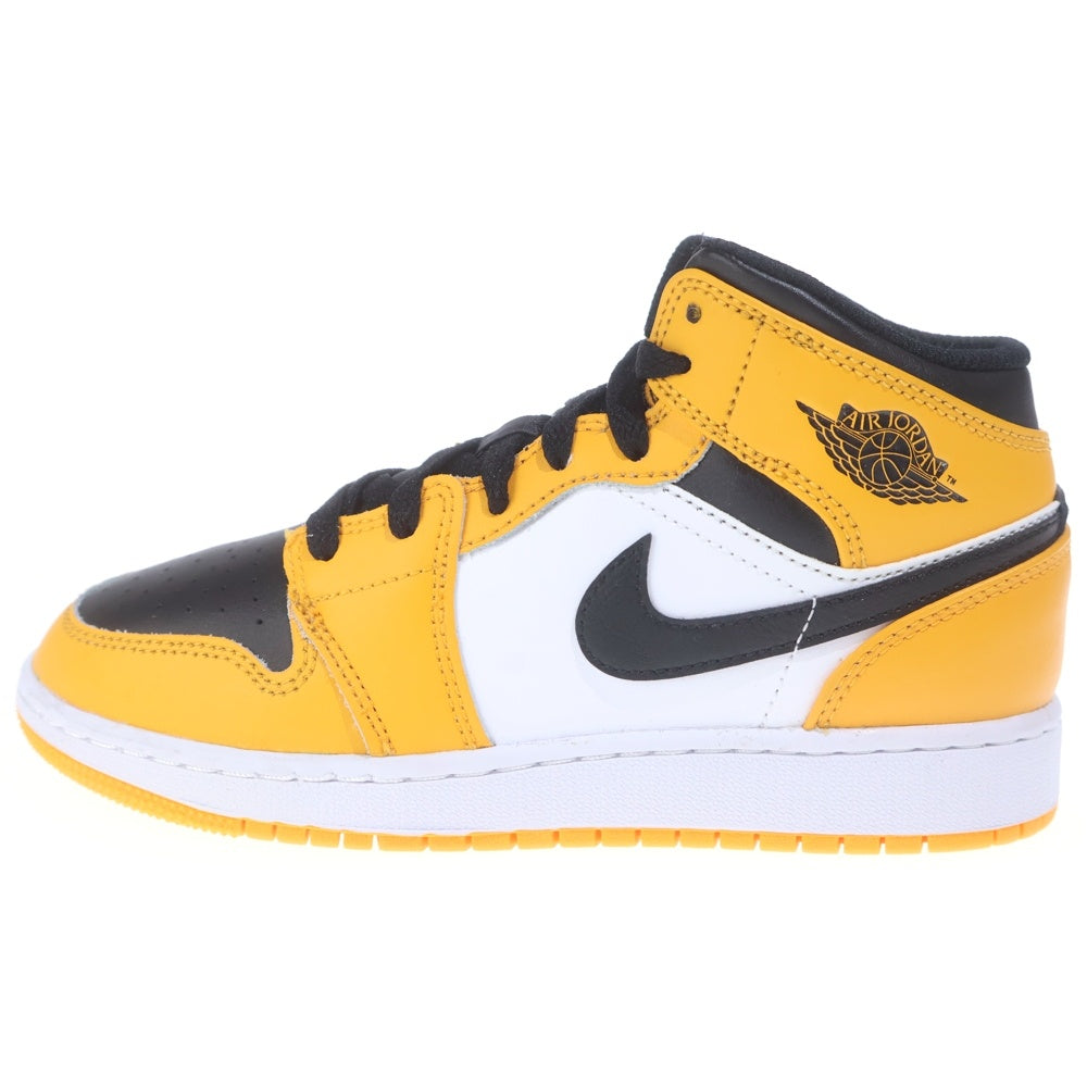NIKE(ナイキ) GS AIR JORDAN 1 MID TAXI 554725-701 エアジョーダン1 タクシー ミッドカットスニーカー US4Y/23.0cm ホワイト/イエロー