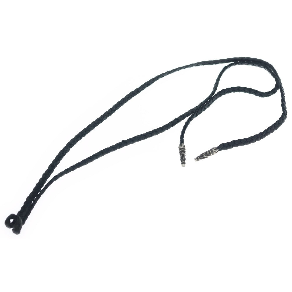 CHROME HEARTS(クロムハーツ) LEATHER BRAID SCROLL ネックレス レザーブレイドネックレス ブラック/シルバー BCA377