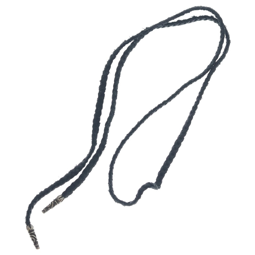 CHROME HEARTS(クロムハーツ) LEATHER BRAID SCROLL ネックレス レザーブレイドネックレス ブラック/シルバー BCA377