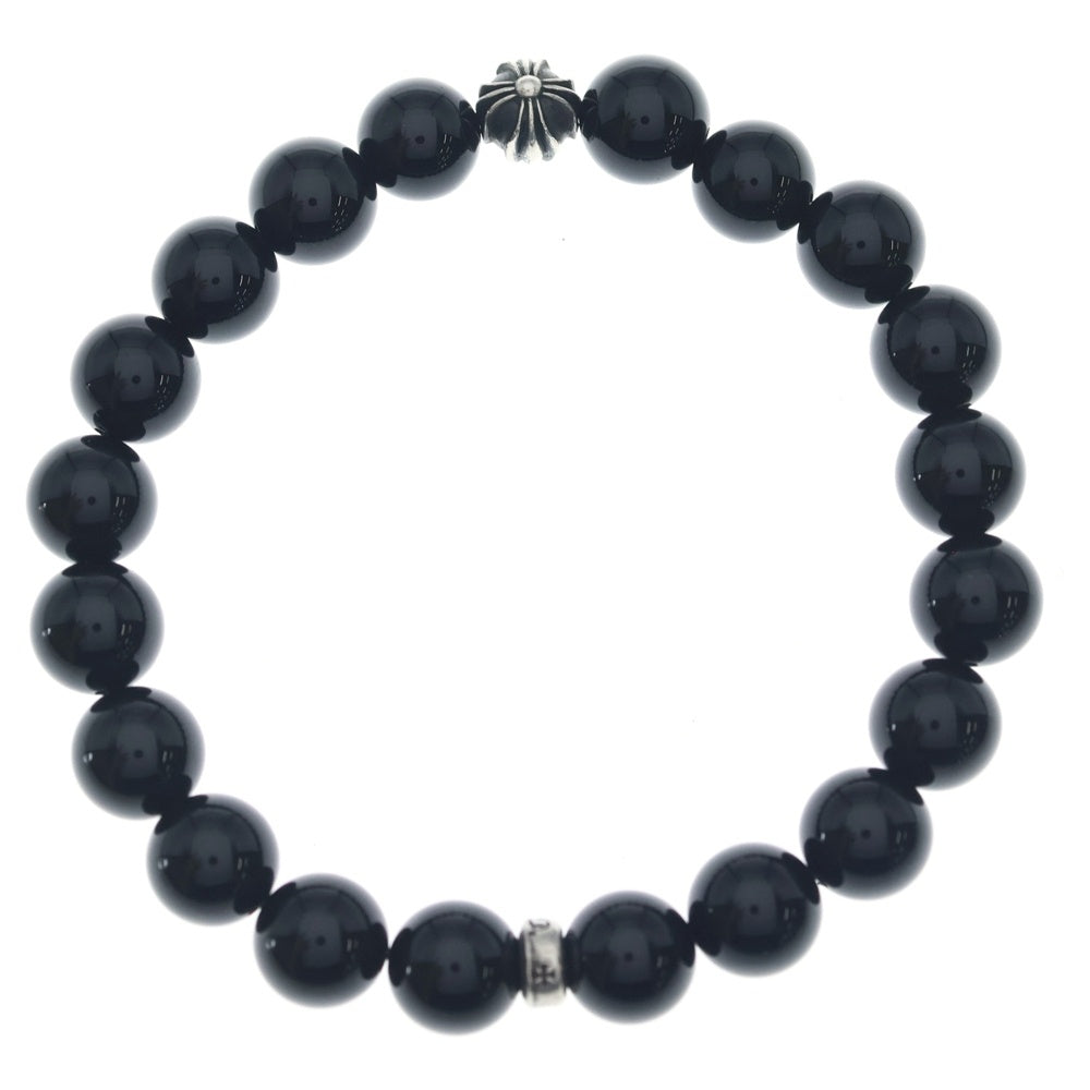 CHROME HEARTS(クロムハーツ) 10mm BEAD 10mm ビーズブレスレット クロスボール ブラック/シルバー