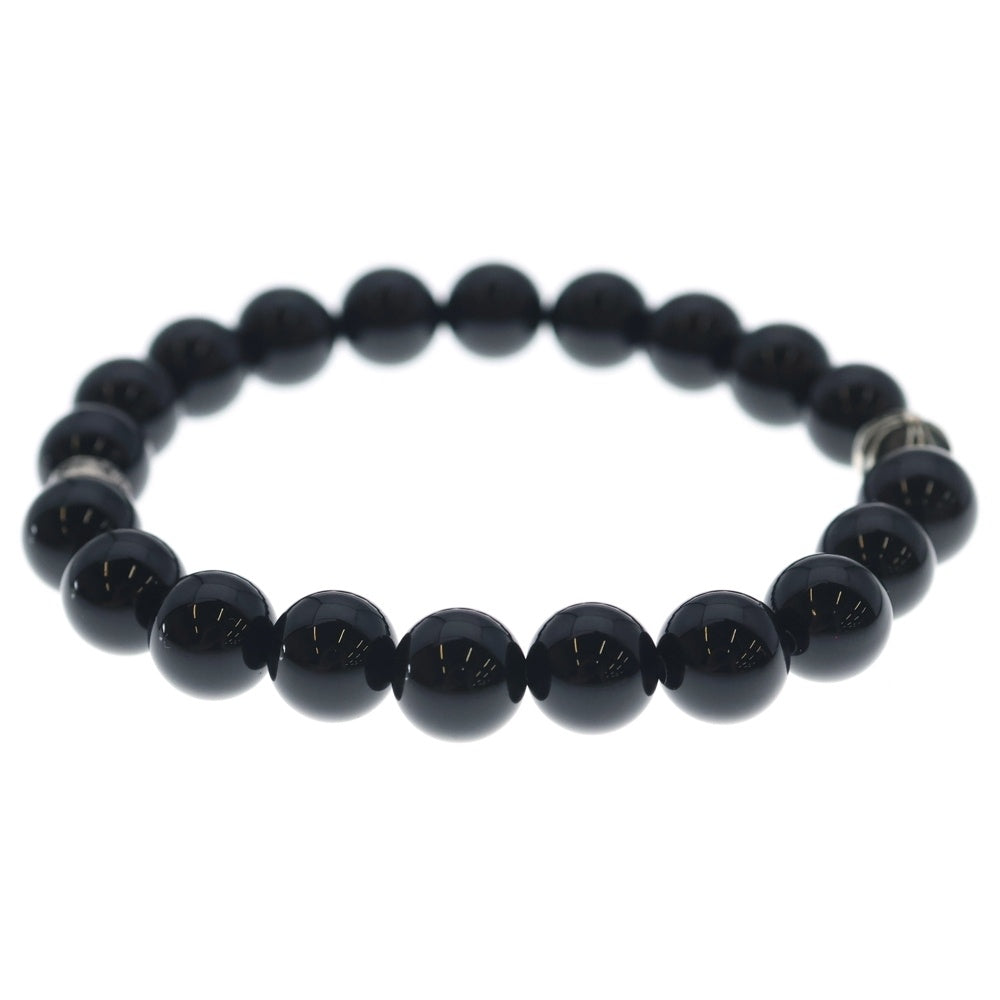 CHROME HEARTS(クロムハーツ) 10mm BEAD 10mm ビーズブレスレット クロスボール ブラック/シルバー
