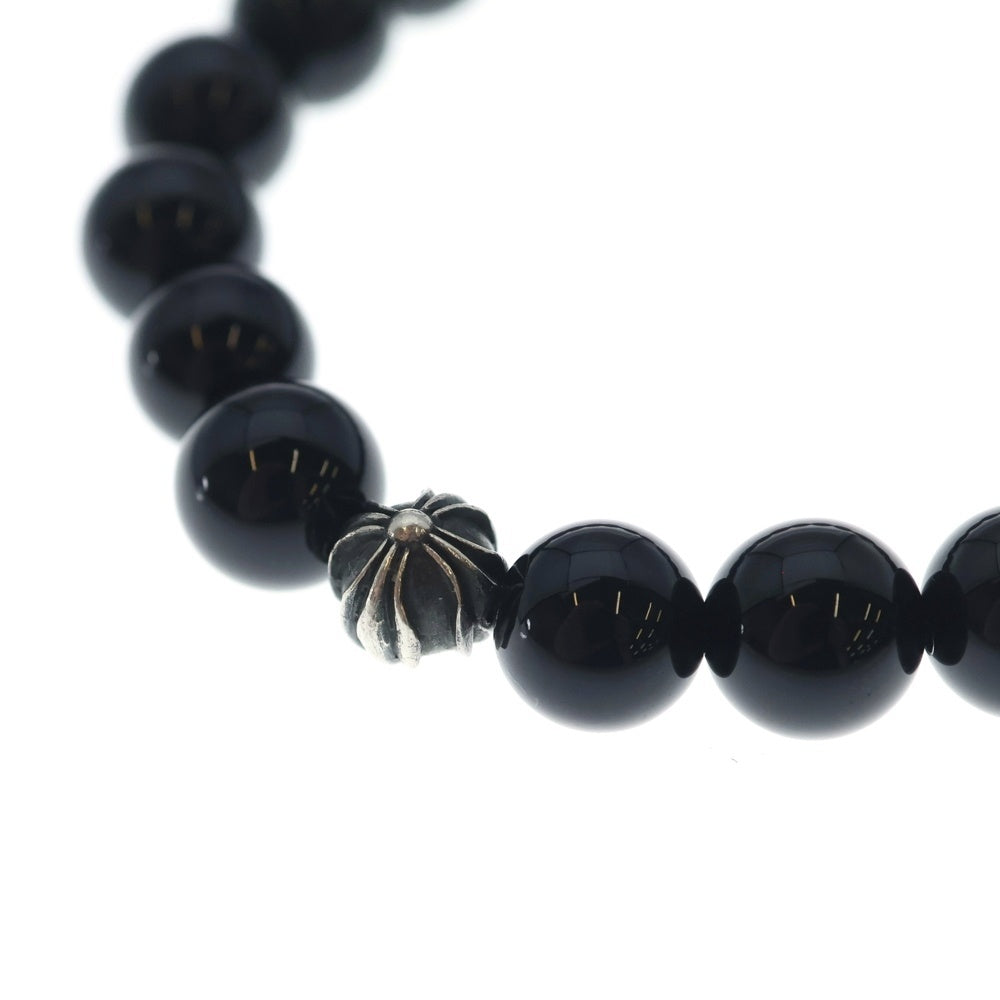 CHROME HEARTS(クロムハーツ) 10mm BEAD 10mm ビーズブレスレット クロスボール ブラック/シルバー