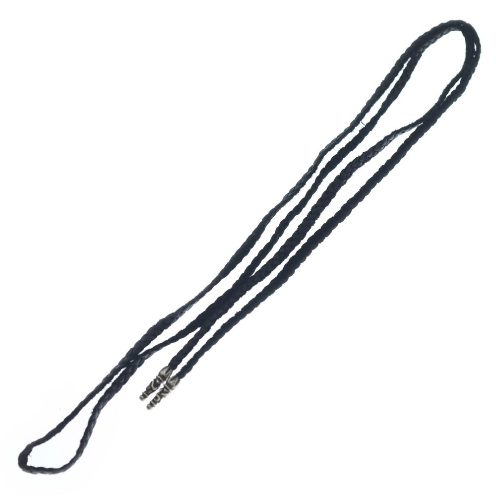 CHROME HEARTS(クロムハーツ) LEATHER BRAID SCROLL ネックレス レザーブレイドネックレス ブラック/シルバー BCA377
