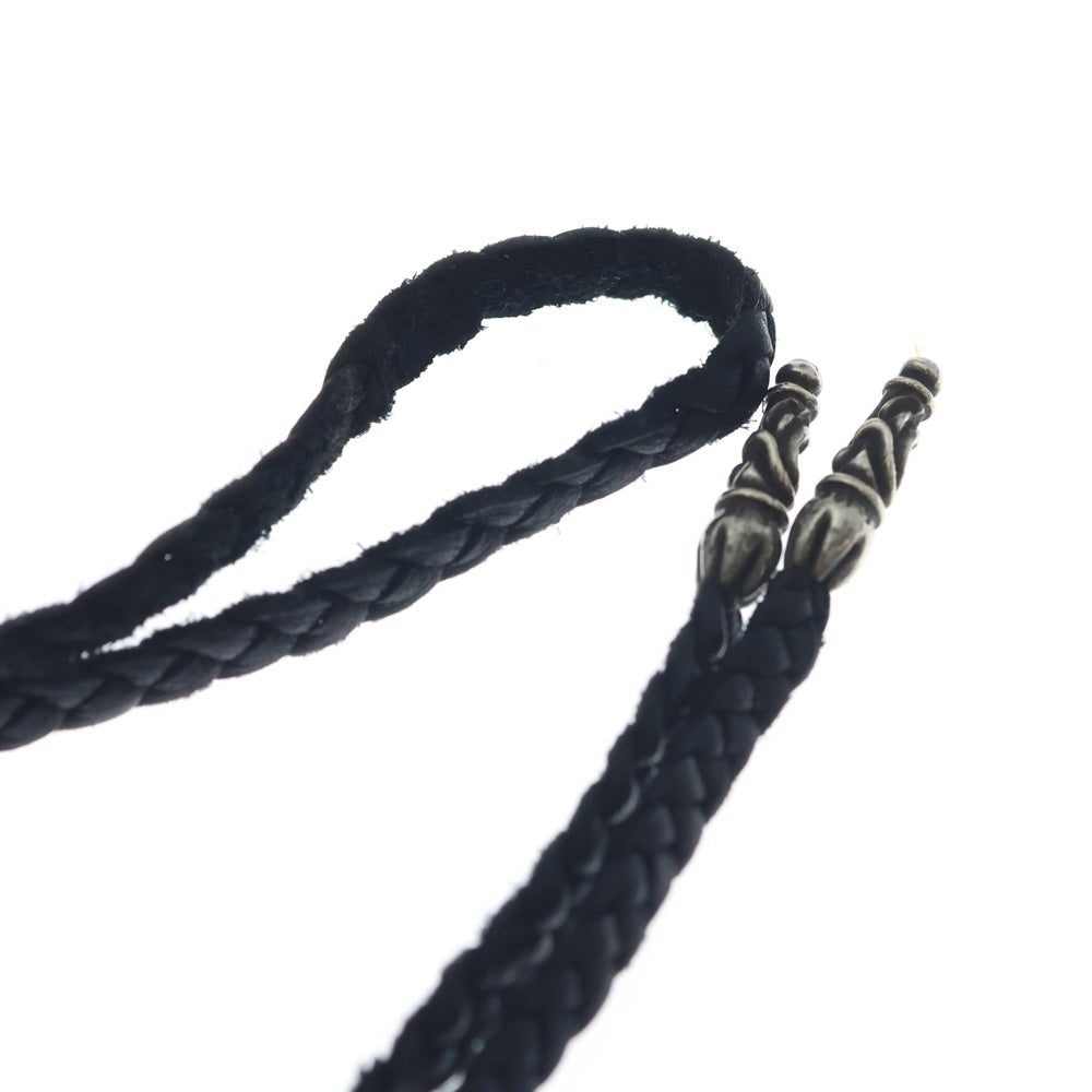 CHROME HEARTS(クロムハーツ) LEATHER BRAID SCROLL ネックレス レザーブレイドネックレス ブラック/シルバー BCA377