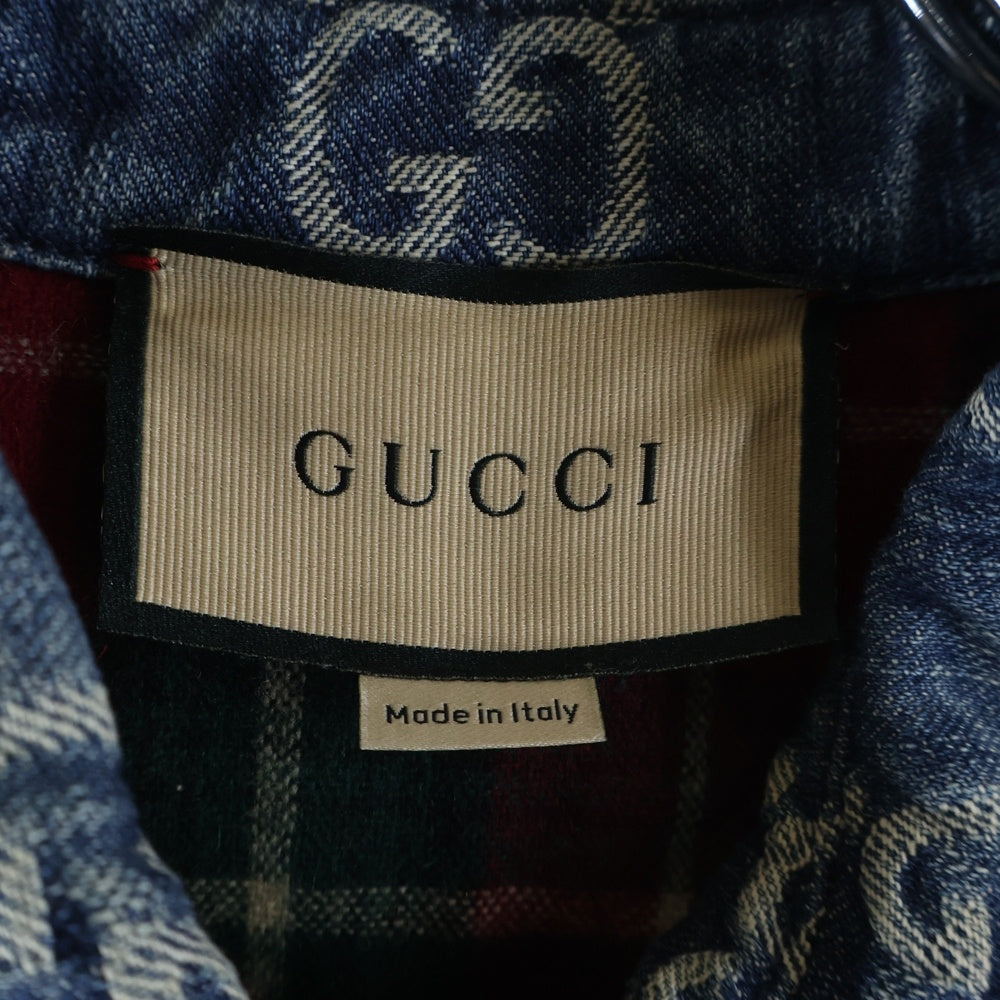 GUCCI(グッチ) GG Jacquard Denim Shirt GGジャカード デニムシャツ 713911-XDB7H インディゴ