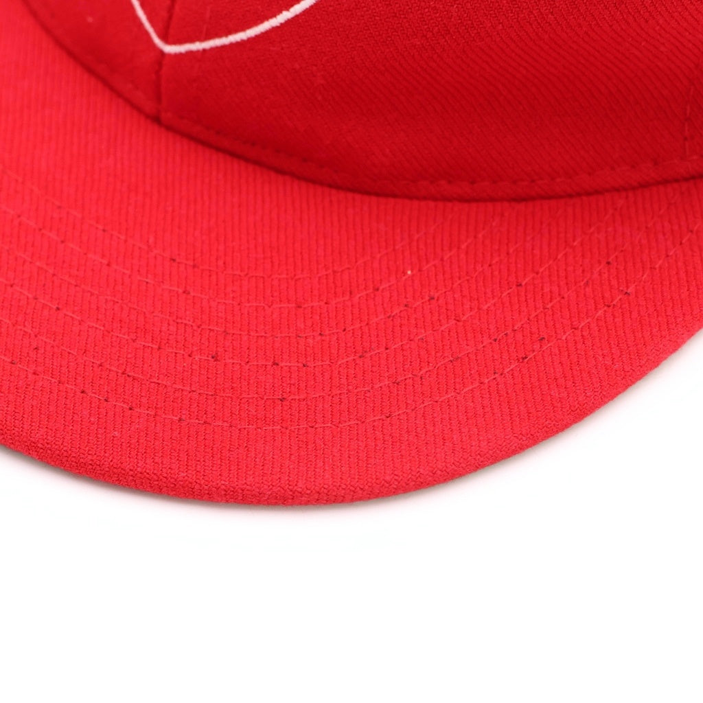 CHROME HEARTS(クロムハーツ) FITTED WOOL ACRYLIC SERGE ハートロゴ刺繍ベースボールキャップ レッド