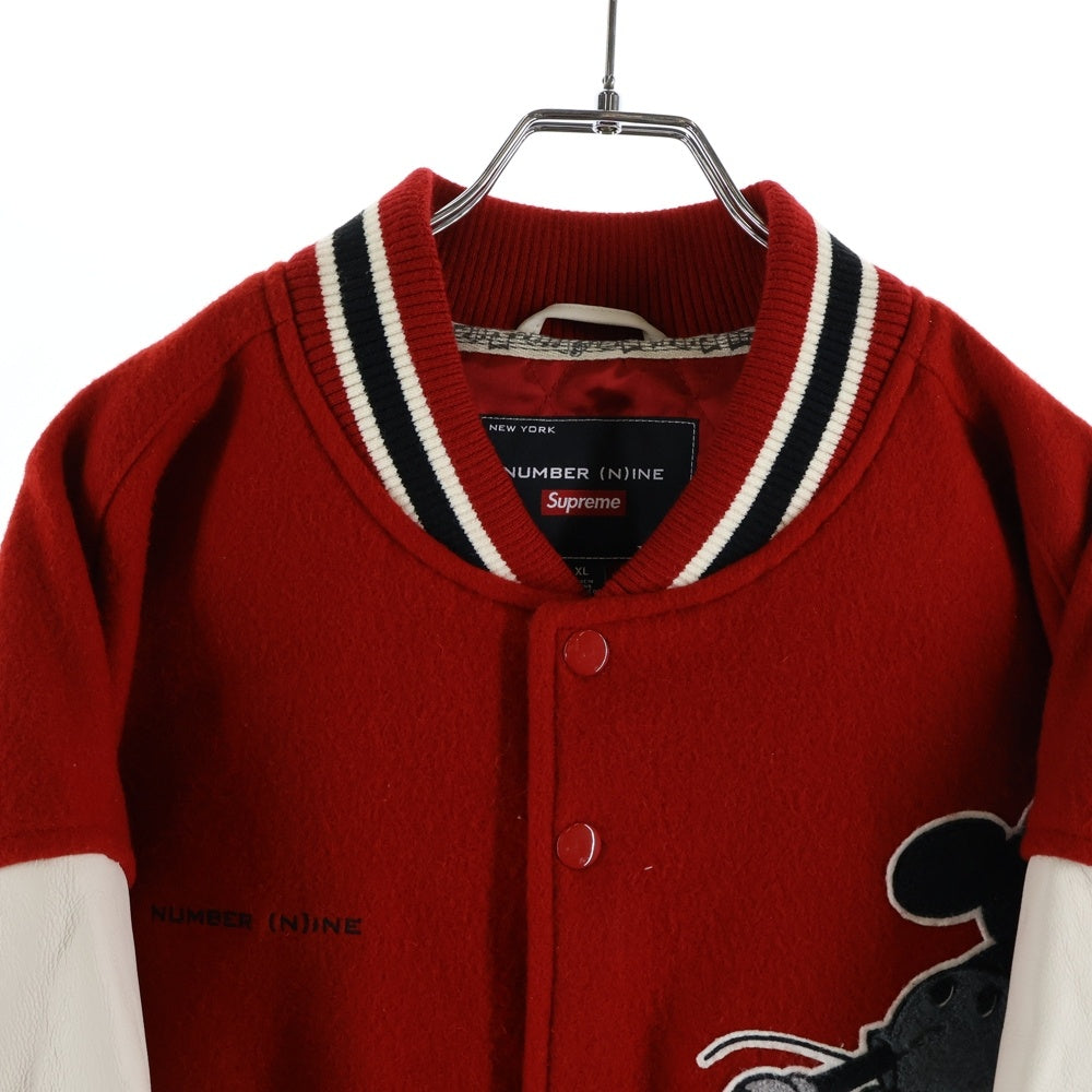 SUPREME(シュプリーム) 25AW x Number (N)ine x Mickey Mouse Varsity Jacket ナンバーナイン x ミッキーマウス バーシティジャケット レッド