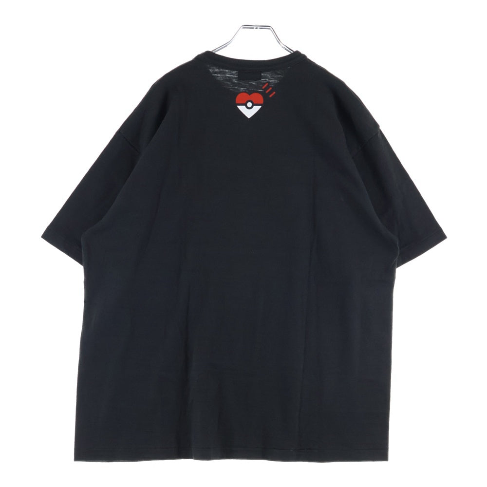 HUMAN MADE(ヒューマンメイド) ×POKEMON ポケモン フロントプリント クルーネック 半袖Tシャツ ブラック/グレー