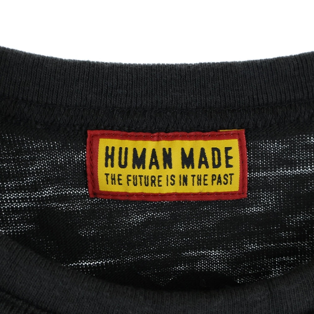 HUMAN MADE(ヒューマンメイド) ×POKEMON ポケモン フロントプリント クルーネック 半袖Tシャツ ブラック/グレー
