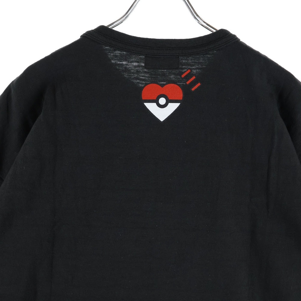 HUMAN MADE(ヒューマンメイド) ×POKEMON ポケモン フロントプリント クルーネック 半袖Tシャツ ブラック/ピンク