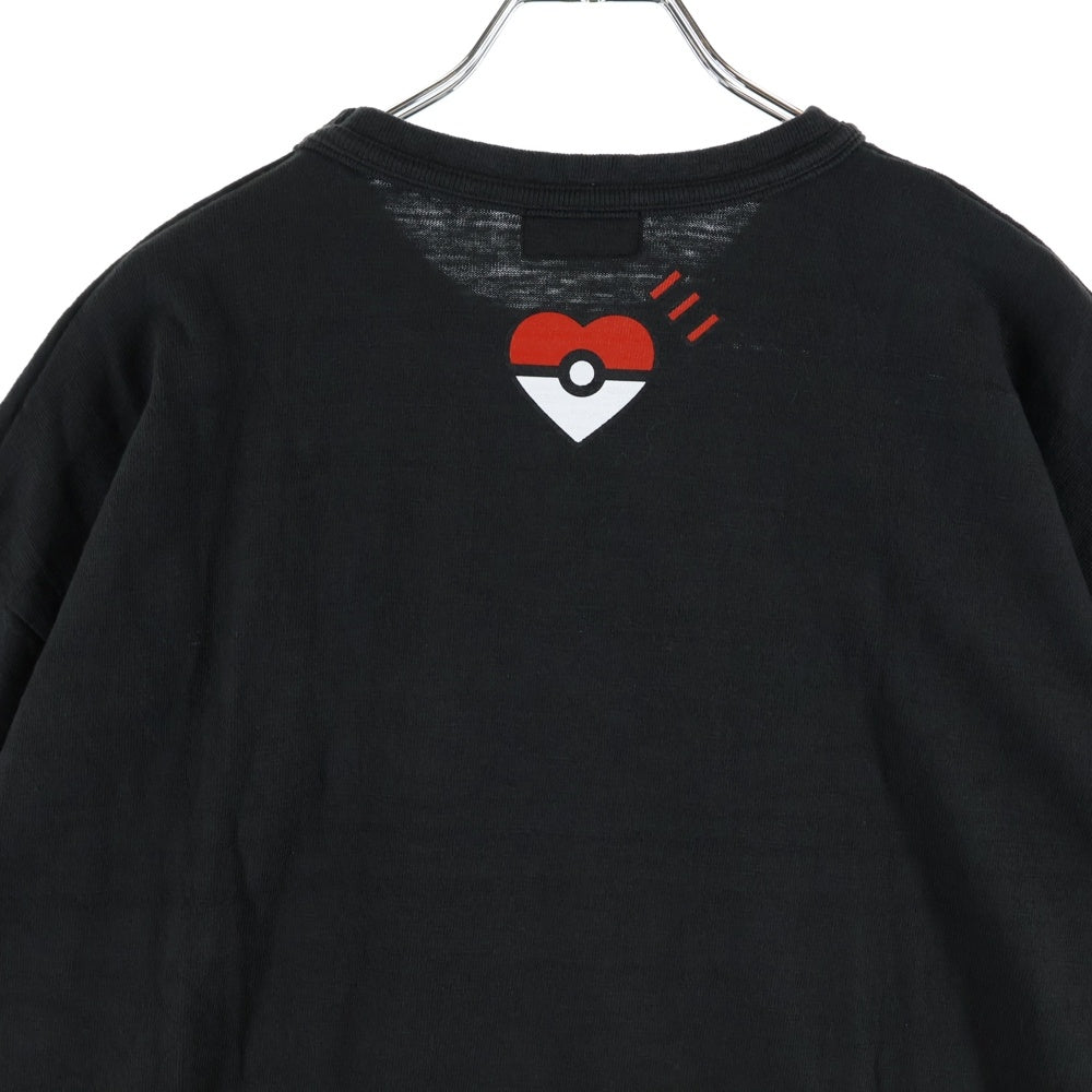 HUMAN MADE(ヒューマンメイド) ×POKEMON ポケモン フロントプリント クルーネック 半袖Tシャツ ブラック/パープル