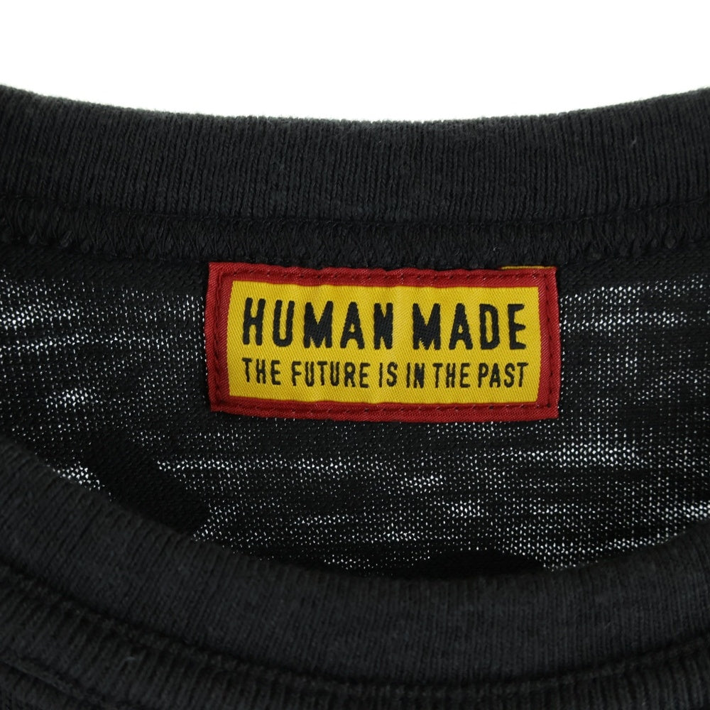 HUMAN MADE(ヒューマンメイド) ×POKEMON ポケモン フロントプリント クルーネック 半袖Tシャツ ブラック/パープル