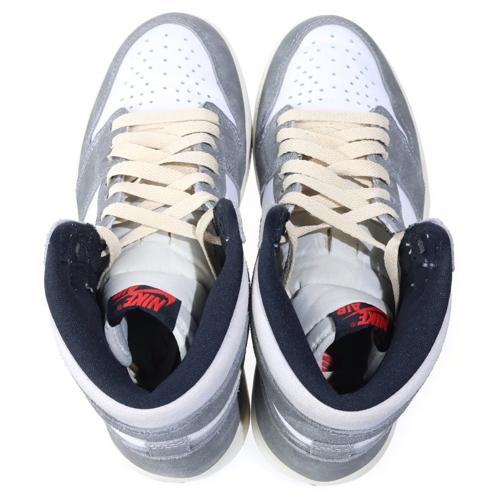 NIKE(ナイキ) AIR JORDAN 1 RETRO HIGH OG BLACK AND SMOKE GREY DZ5485-051 エアジョーダン1 ブラックアンドスモーク ハイカットスニーカー US7/25.0cm ホワイト/グレー