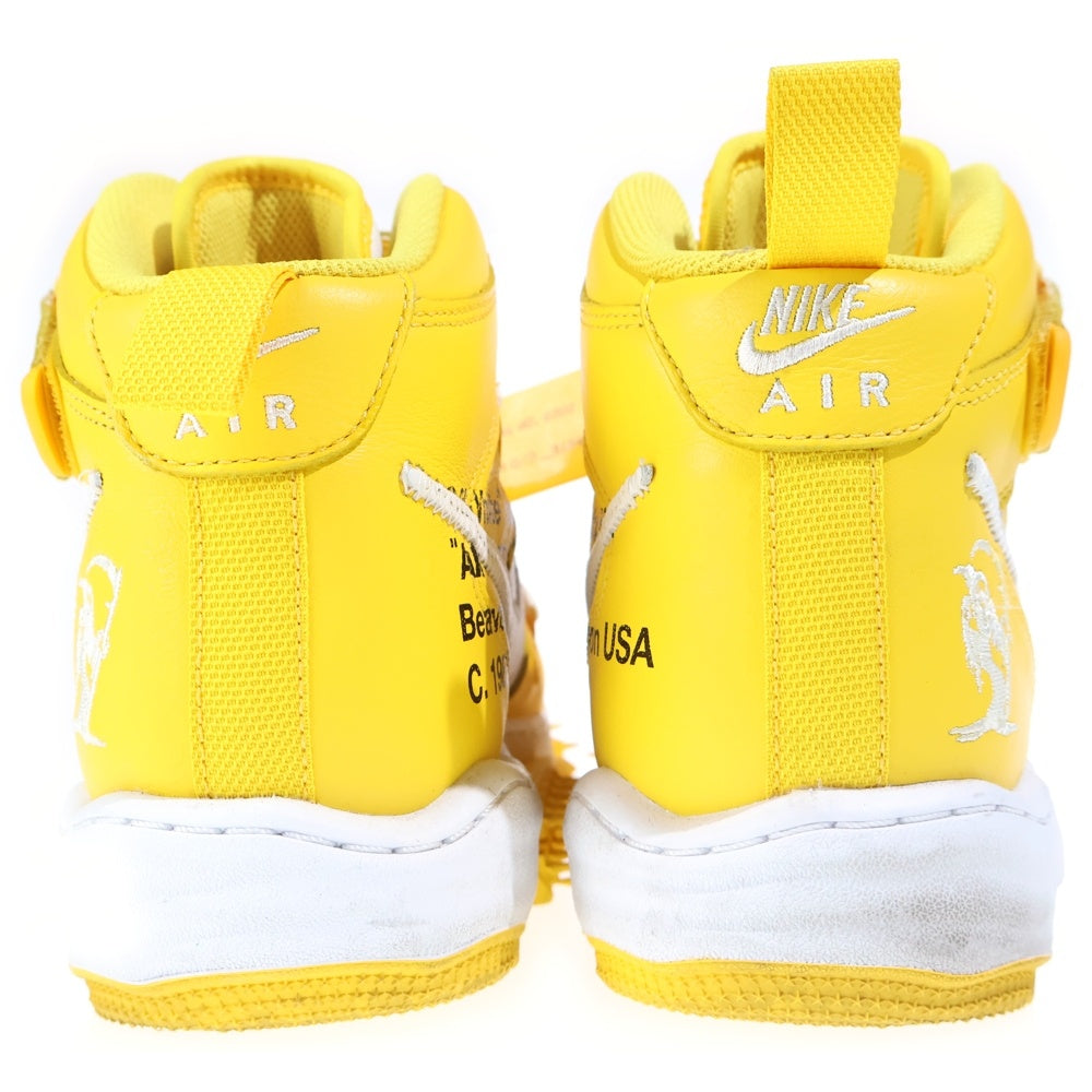 NIKE(ナイキ) ×AIR FORCE 1 MID SP LTHR DR0500-101 オフホワイト エア フォース 1 ミッドカットスニーカー ホワイト/イエロー US9.5/27.5cm