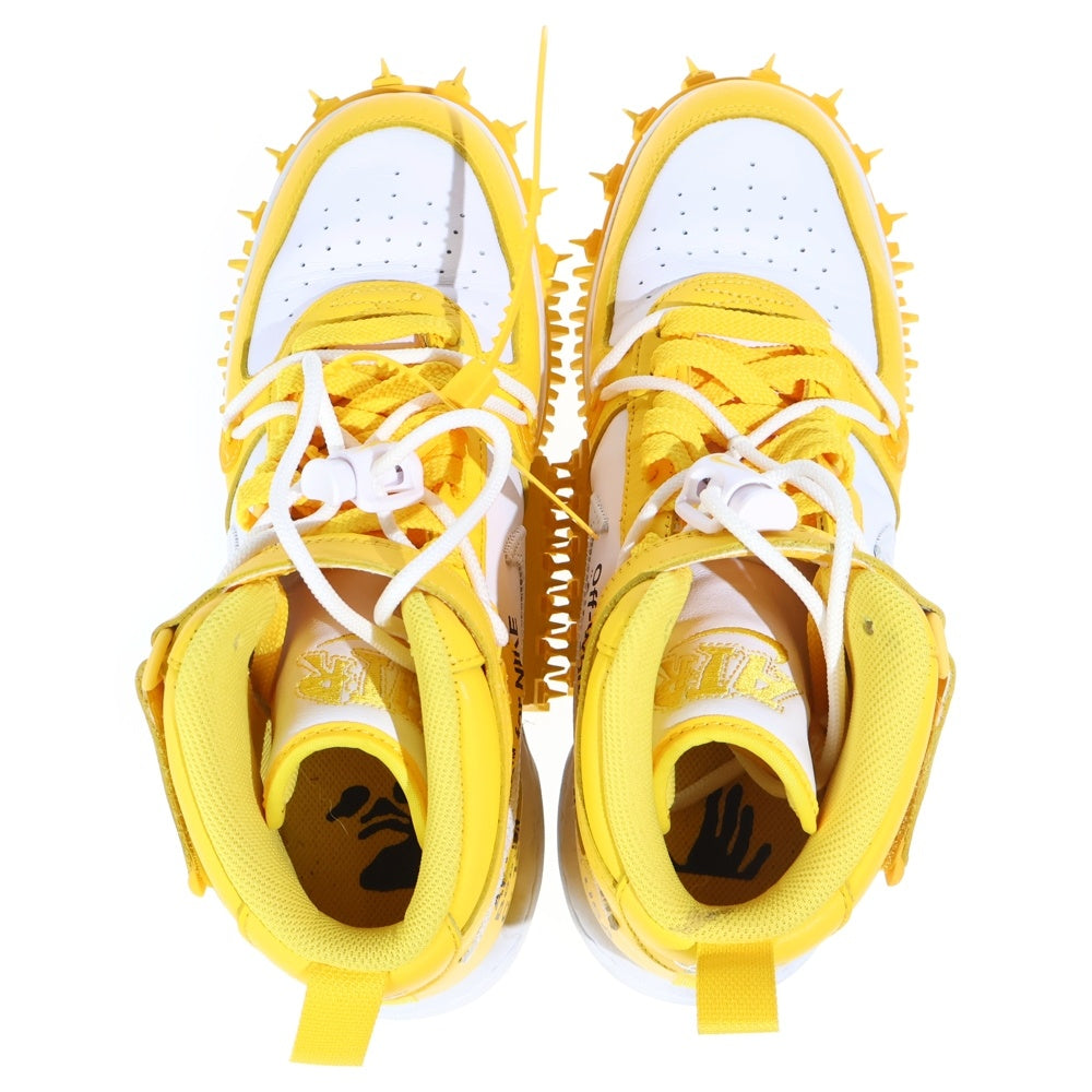 NIKE(ナイキ) ×AIR FORCE 1 MID SP LTHR DR0500-101 オフホワイト エア フォース 1 ミッドカットスニーカー ホワイト/イエロー US9.5/27.5cm